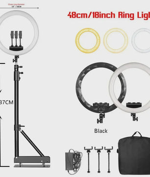 18 Inch Ring Light LED Lamp met Verstelbaar Statief & Telefoonhouder voor YouTube, Foto & Studio
