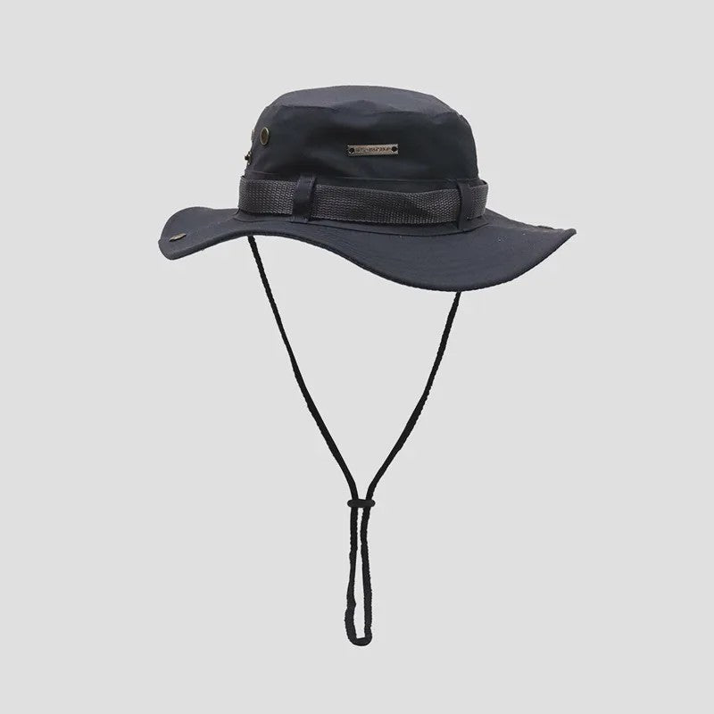 Heren Bucket Hat met Brede Rand - UV Bescherming voor Vissen, Wandelen & Outdoor