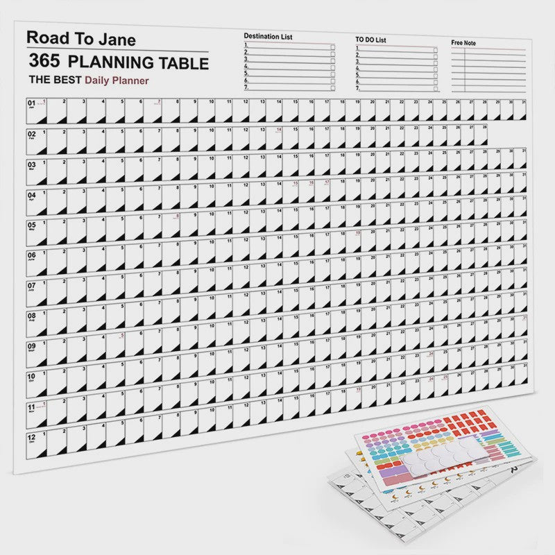 2027 Jaarplanner Kalender - Creatieve Wandkalender & Planner met Stickers