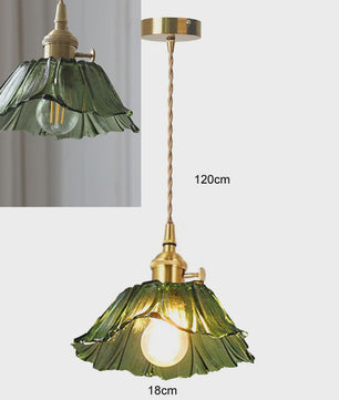 Vintage Bloemen Glazen Hanglamp - Sfeervolle Decoratie voor Woonkamer & Slaapkamer