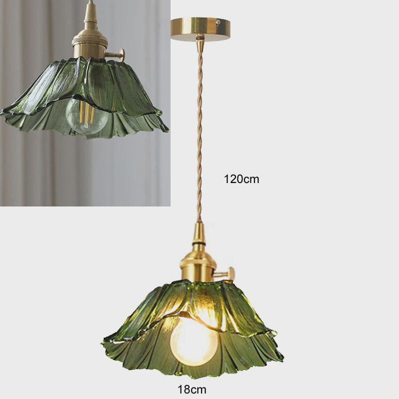 Vintage Bloemen Glazen Hanglamp - Sfeervolle Decoratie voor Woonkamer & Slaapkamer