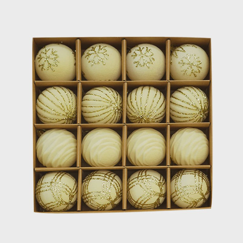 Kerstballen 6cm - Set van 12/16 Stuks - Wijnrood & Goud - Fluweelzacht & Feestelijk
