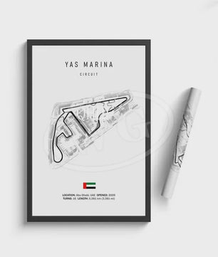 Vintage F1 Circuit Poster: Zwart-Wit Formule 1 Kunst voor de Raceliefhebber