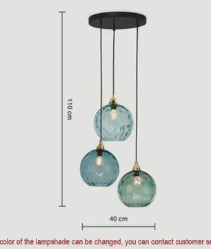 Kleurrijke Moderne Glazen Hanglamp - Stijlvolle Plafondlamp voor Woonkamer & Eetkamer