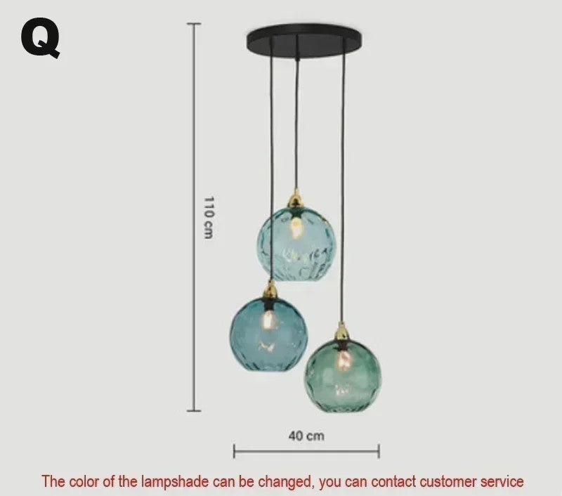 Kleurrijke Moderne Glazen Hanglamp - Stijlvolle Plafondlamp voor Woonkamer & Eetkamer