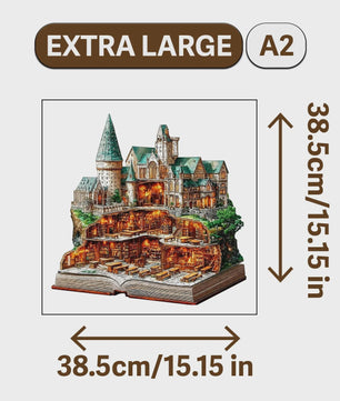 Houten Puzzel Kasteel & Bladeren - Uniek Decoratie Cadeau