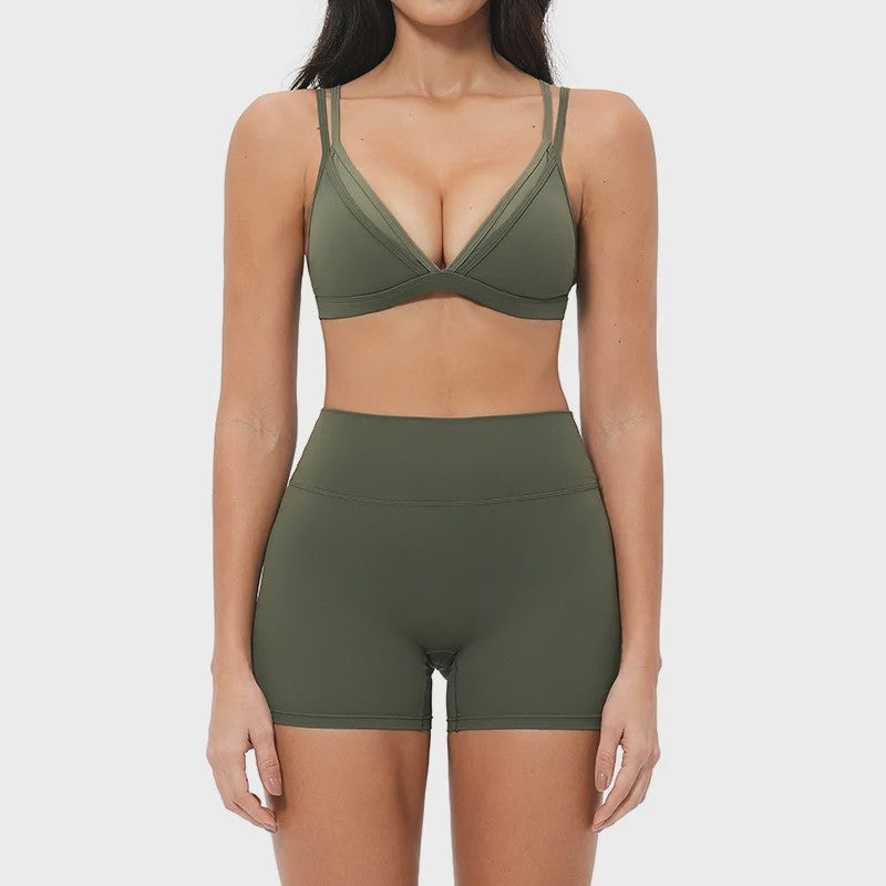 Dames Yogaset: Seamless Sport BH & Hoge Taille Legging
