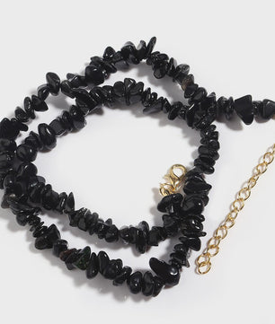 Unieke Natuursteen Choker Ketting - Onregelmatige Kristal & Aquamarijn Chips