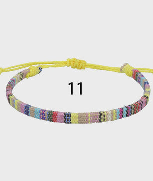 Handgemaakte Boho Anklet Armband - Geweven Stof, Verstelbaar, Beach & Ethnic Stijl
