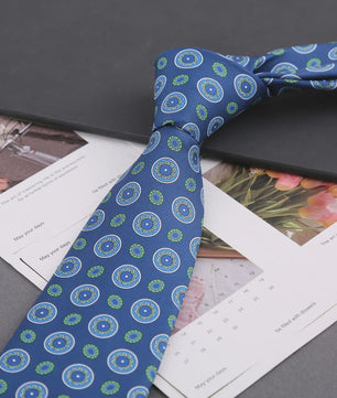 Klassieke Heren Strikdas - Imitatie Zijde met Polka Dot & Bloemendessin