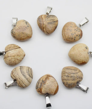30x Natuursteen Hart Hangers (Amethist/Kwarts/Agaat) - DIY Sieraden Maken