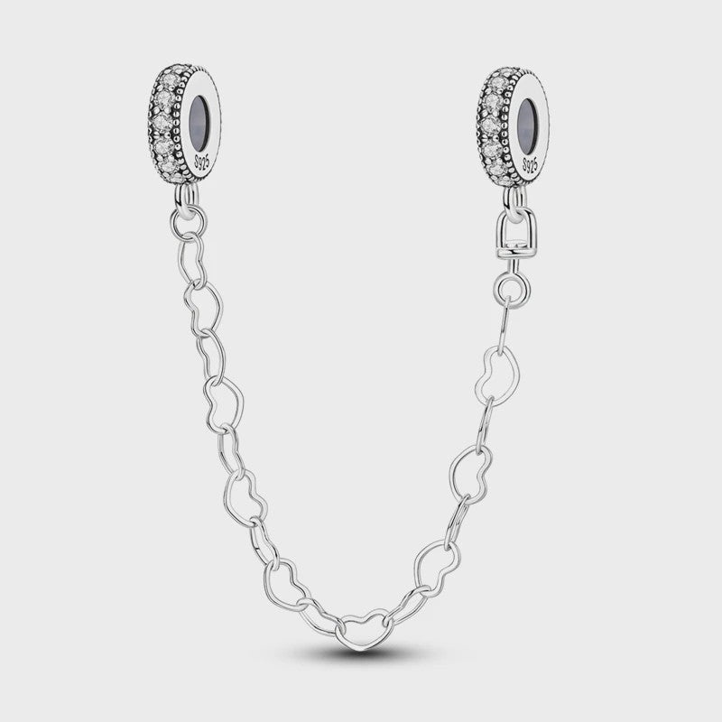 925 Sterling Zilveren Veiligheidsketting Bedel voor Armbanden - Maan, Ster, Vlinder, Hart