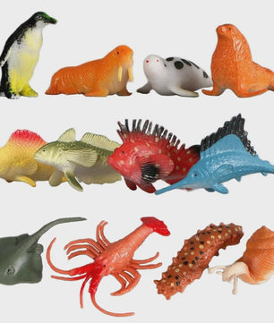 Plastic Dieren Speelgoed Collectie: Zee, Land & Insecten Miniatuur Set voor Kinderen