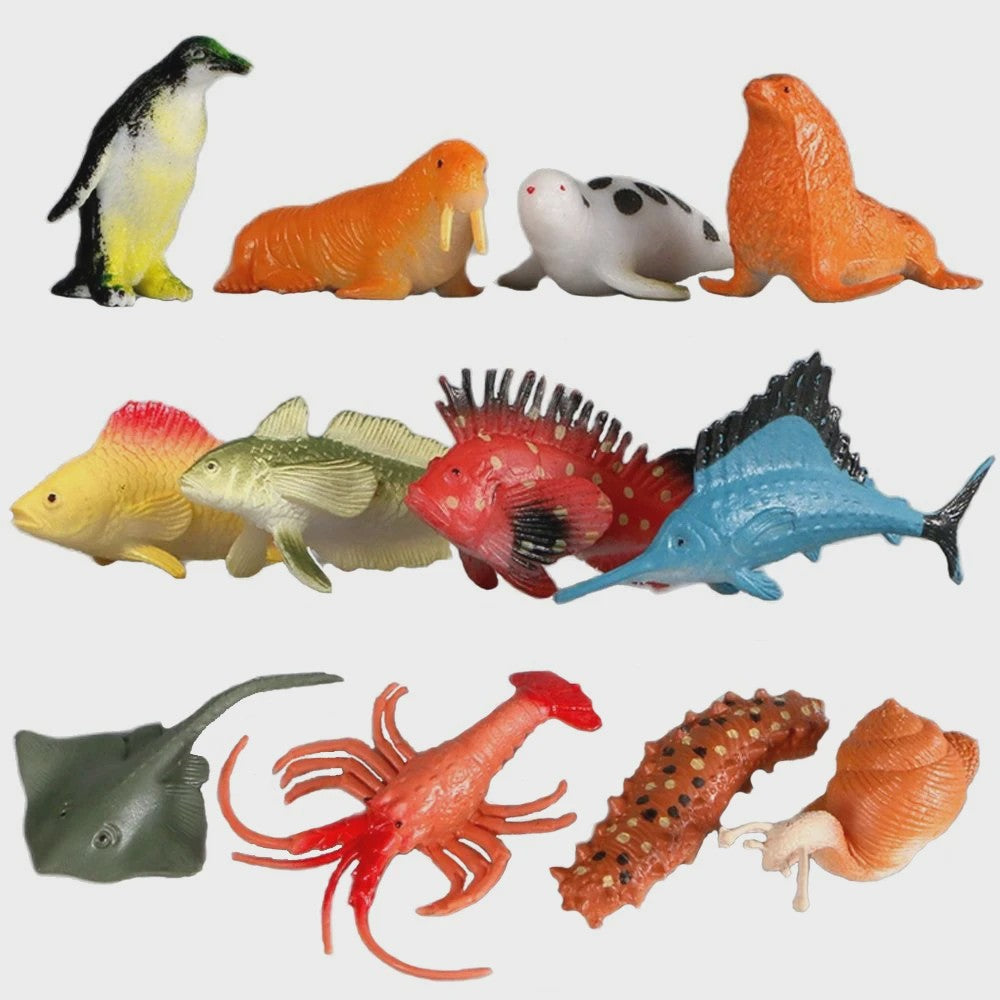 Plastic Dieren Speelgoed Collectie: Zee, Land & Insecten Miniatuur Set voor Kinderen