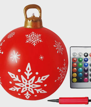 24 Inch Opblaasbare Kerstbal met LED Verlichting - XL Tuindecoratie