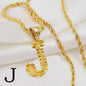 Gouden Initiaal Ketting met Touwketting - Kies Uw Letter (A-Z)
