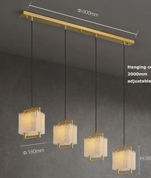 Luxe Marmer LED Kroonluchter Goud/Chroom - Dimbaar