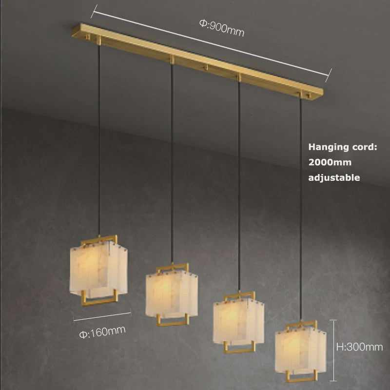 Luxe Marmer LED Kroonluchter Goud/Chroom - Dimbaar