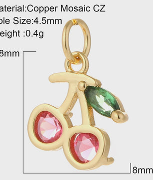 Gouden Bedeltjes voor Sieraden Maken: Cactus, Kers, Paddenstoel, Bloem & Fruit