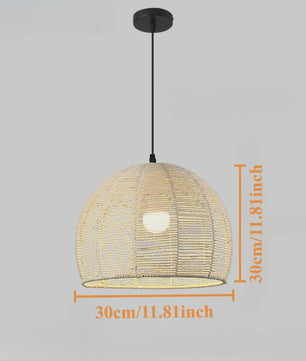 Handgeweven Rotan Hanglamp - Boho Stijl Papier Touw Plafondlamp voor Woonkamer & Slaapkamer