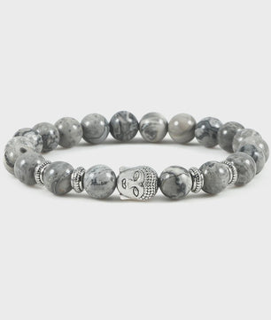 Natuurstenen Buddha Armband met Tijgeroog Kralen - Elastisch & Verstelbaar