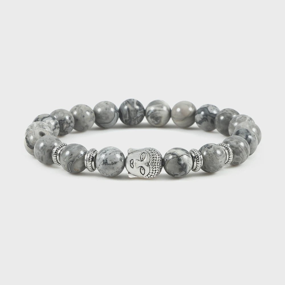 Natuurstenen Buddha Armband met Tijgeroog Kralen - Elastisch & Verstelbaar