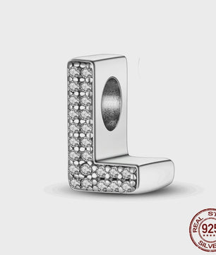 925 Sterling Zilver Letter Bedels A-Z met Zirkonia - Personaliseer je Armband