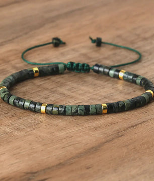 Natuurlijke Blauwe Emperor Steen Kralen Armband - Verstelbaar & Uniek