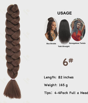 Jumbo Braiding Hair Extensions - 82 inch Synthetisch Vlecht Haar voor Box Braids & Twist