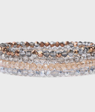 Set van 4 Kristallen Kralen Armbanden - Kleurrijk & Elegant