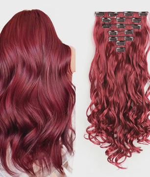 Clip-in Haarverlenging 7 Delig - 55cm Lang Krullend Synthetisch Haar