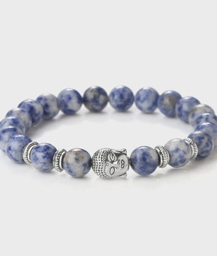 Buddha Hoofd Kralen Armbanden - Natuursteen (Tijgeroog, Vulkanisch, Malachiet, Rozenkwarts)