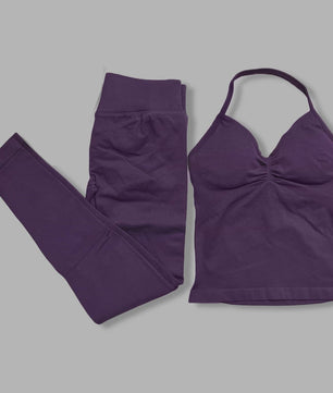 Dames Sportset: Backless Tanktop & Scrunch Seamless Legging