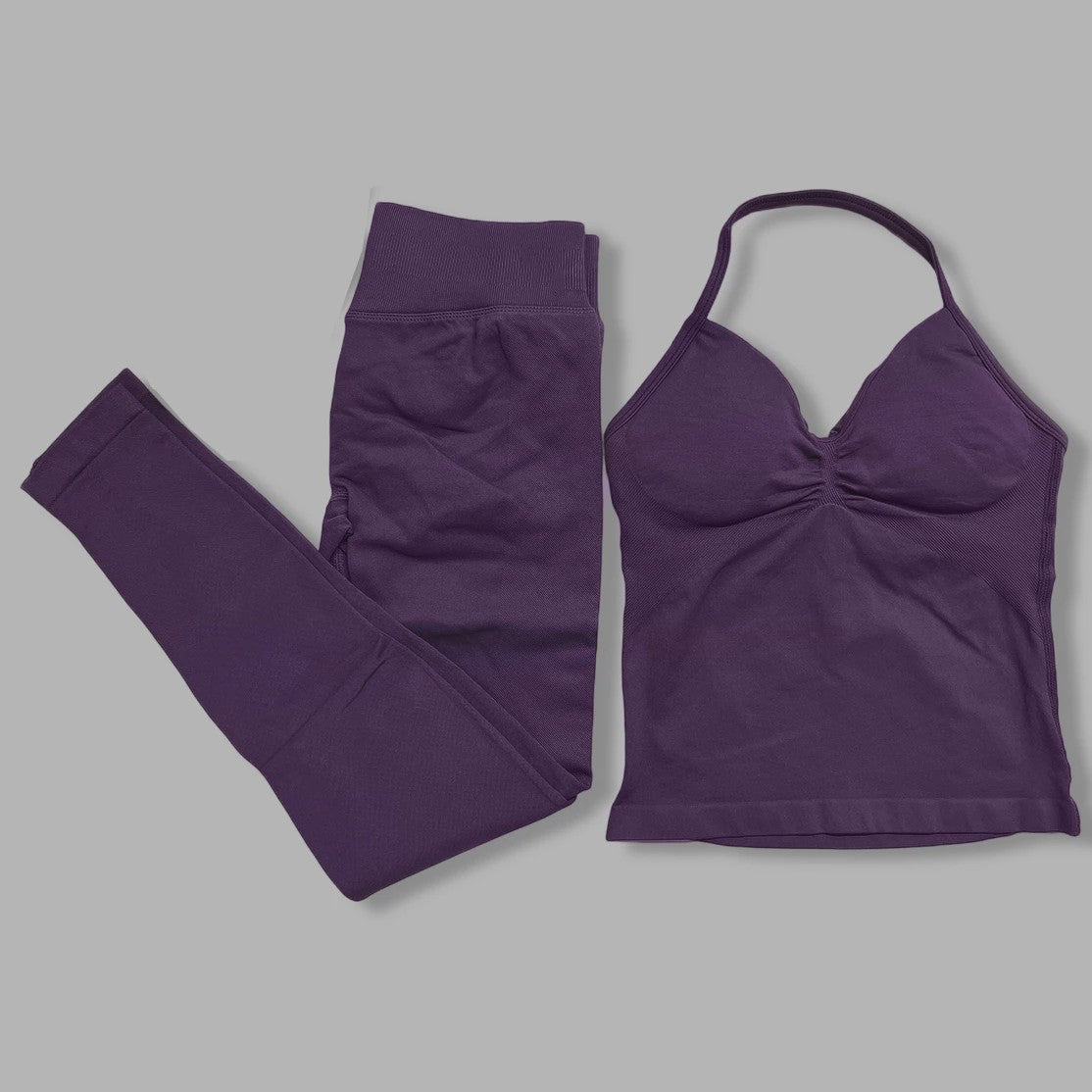 Dames Sportset: Backless Tanktop & Scrunch Seamless Legging