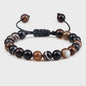 Verstelbare Natuursteen Armband - 8mm Agate & Onyx Kralen voor Mannen en Vrouwen