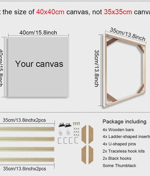 Houten Canvas Frame voor Schilderen & Diamond Painting - Diverse Maten