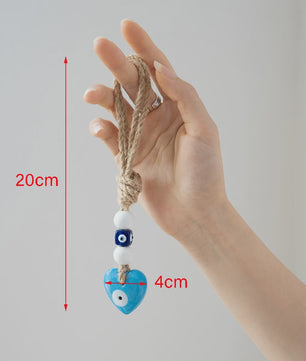 Blauw Turks Oog Hanger met Touw - Decoratie voor Auto, Muur & Huis