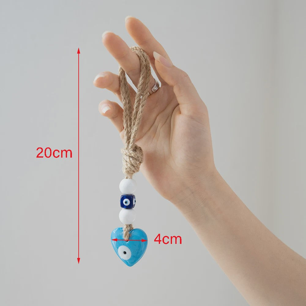Blauw Turks Oog Hanger met Touw - Decoratie voor Auto, Muur & Huis
