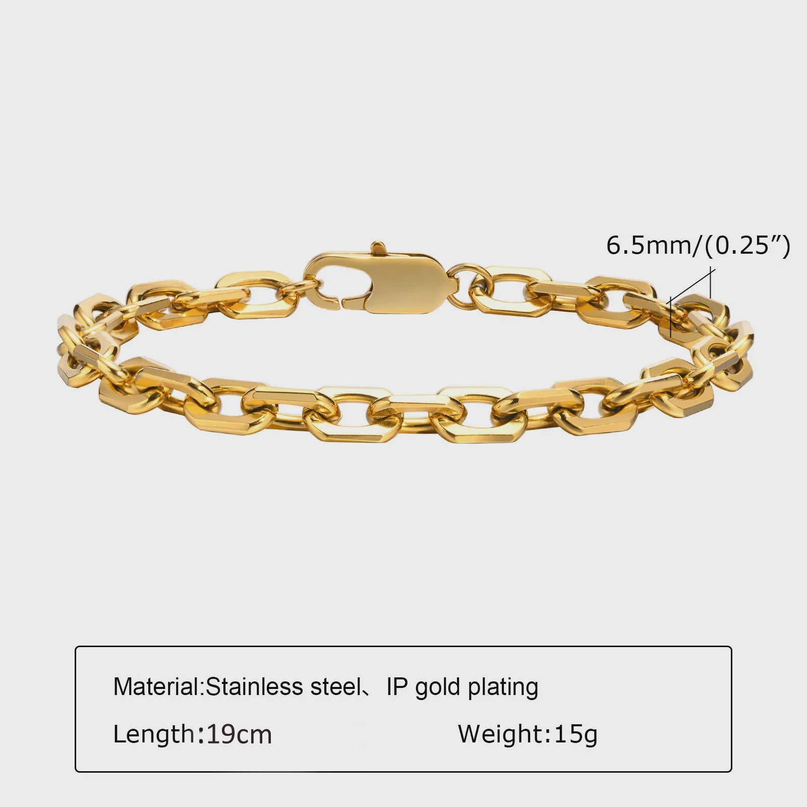 Gouden Roestvrij Staal Chunky Schakelarmband voor Dames - Waterdicht & Verstelbaar