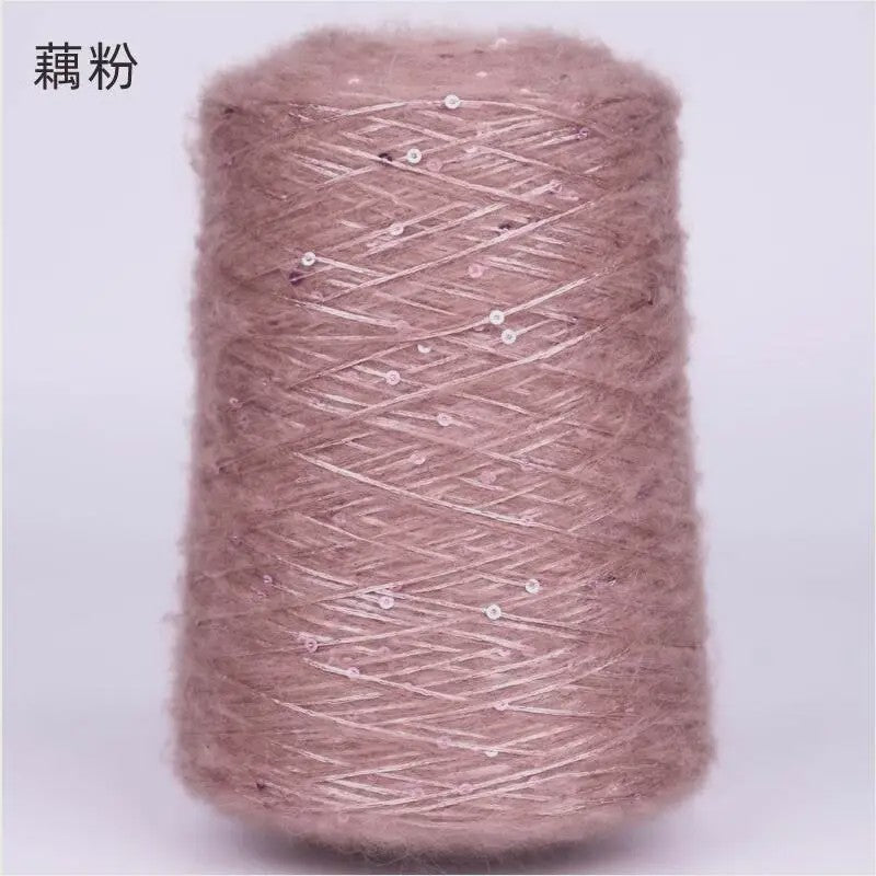 Zacht Pluche Mohair Garen met Pailletten - Kleurrijk Brei-, Haak- en Naaigaren (520g)