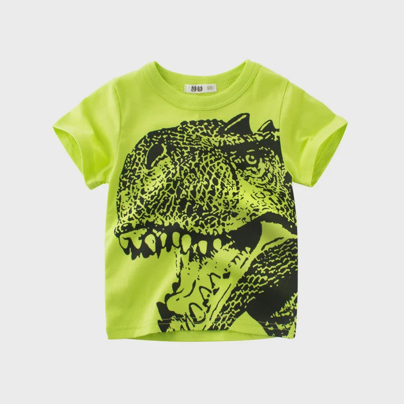 Zomer T-shirts Jongens 2-8 Jaar - Katoen, Korte Mouw met Leuke Prints
