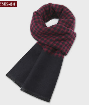 Luxe Heren Sjaal - Warme Wol & Kasjmier - Winter Ruitpatroon