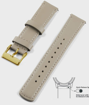Top Grain Echt Lederen Horlogeband - 20mm/22mm Quick Release - Voor Heren, Dames & Samsung Galaxy Watch
