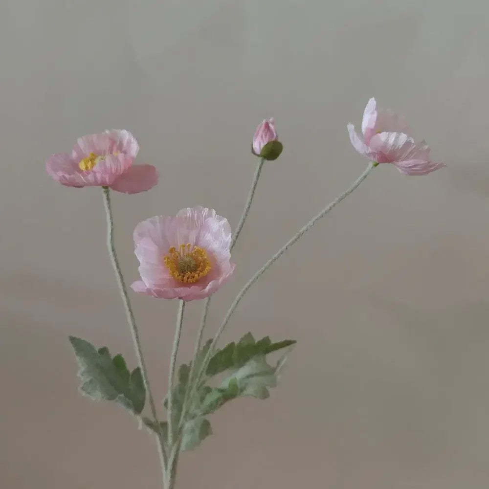 Zijden Papavers Kunstbloemen - Lange Stelen voor Decoratie