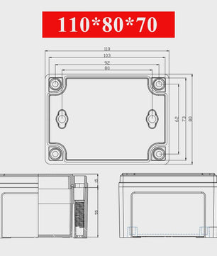 Waterproof Plastic Enclosure Box Electronic Electrical Project Box ABS Outdoor Junction Box Housing IP67 Project Instrument Case