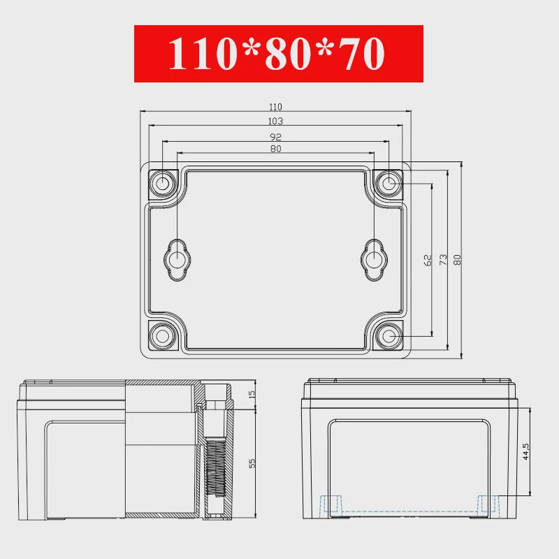 Waterproof Plastic Enclosure Box Electronic Electrical Project Box ABS Outdoor Junction Box Housing IP67 Project Instrument Case
