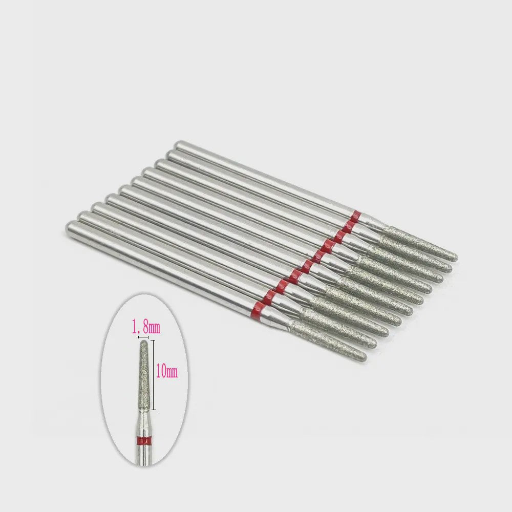10x Diamant Freesbits Set - 2.35mm Schacht voor Tandheelkunde & Nagelstyling