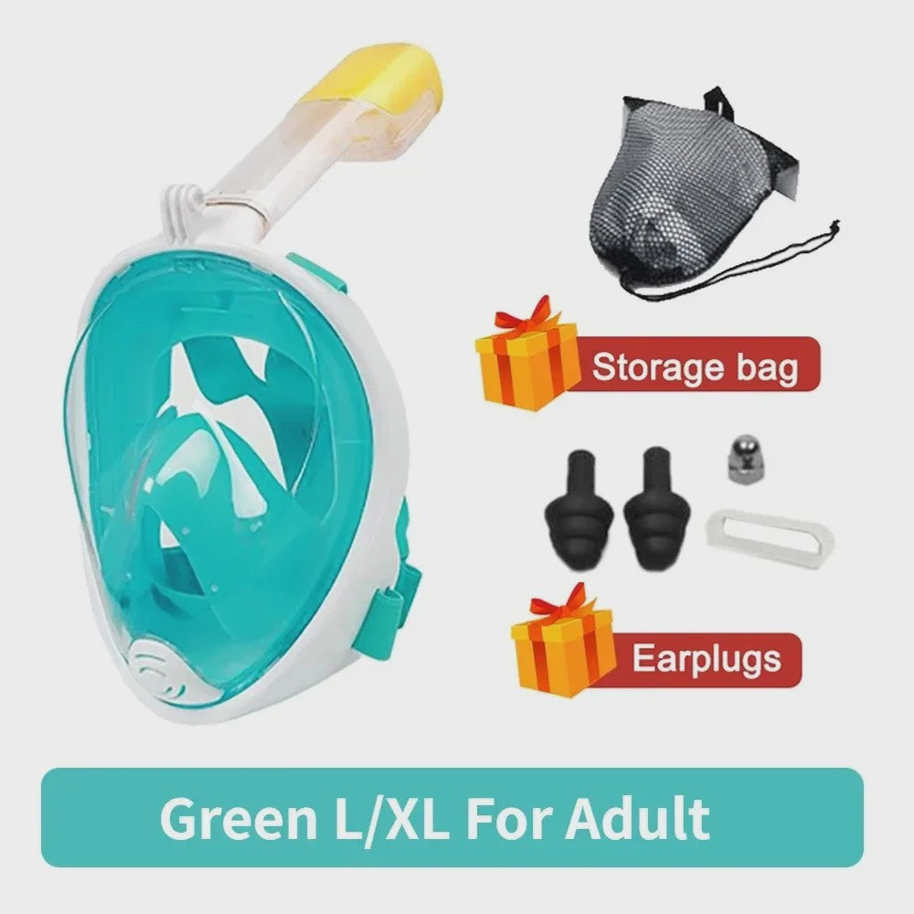 Volledig Gelaat Snorkelmasker met 180° Panoramisch Zicht & Anti-Fog