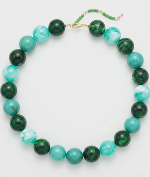 Bohemian Resin Kralen Ketting - Statement Choker met Dubbele Kleuren