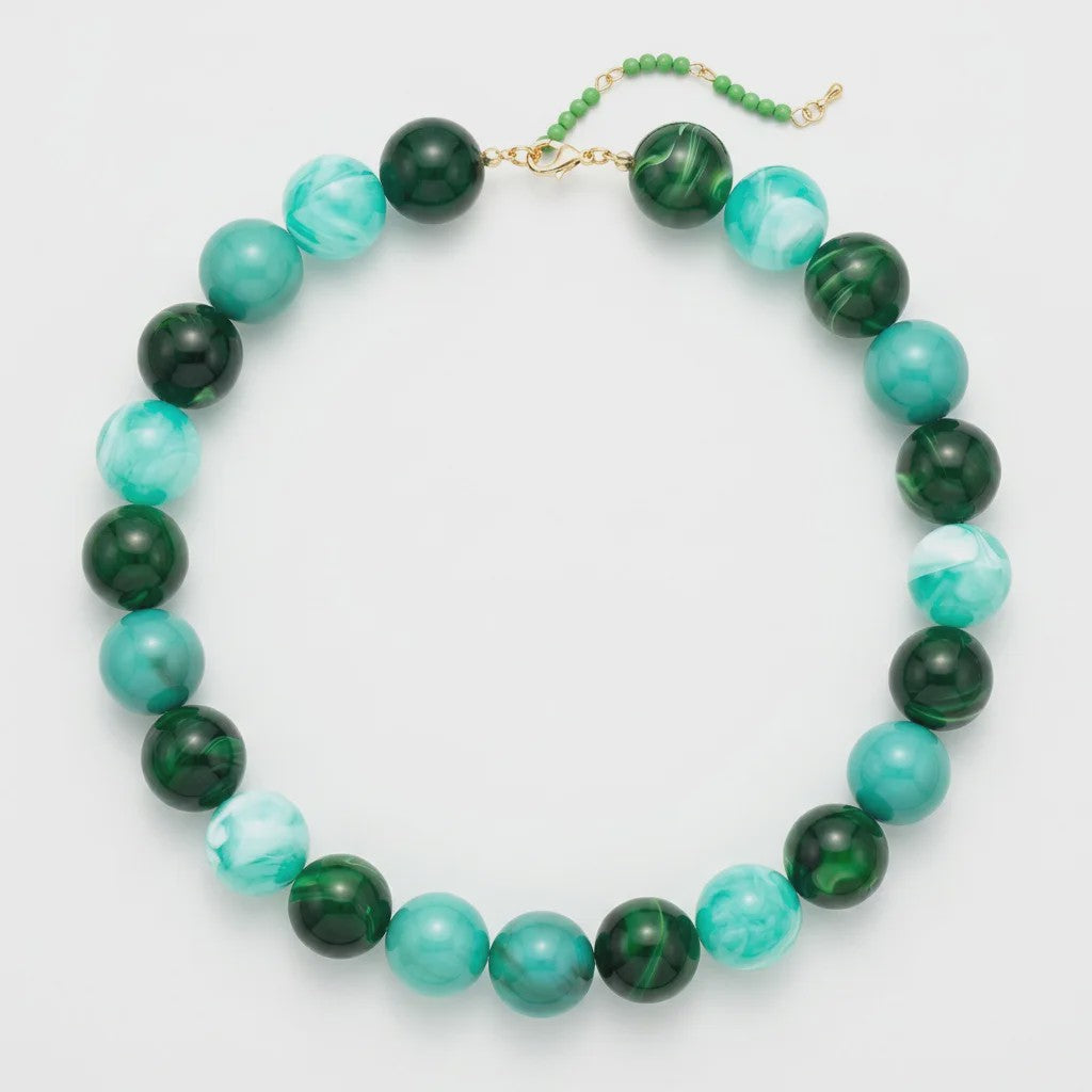 Bohemian Resin Kralen Ketting - Statement Choker met Dubbele Kleuren